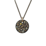 Sterling Silver Black Rhodium CLOVE champagne diamond pendant