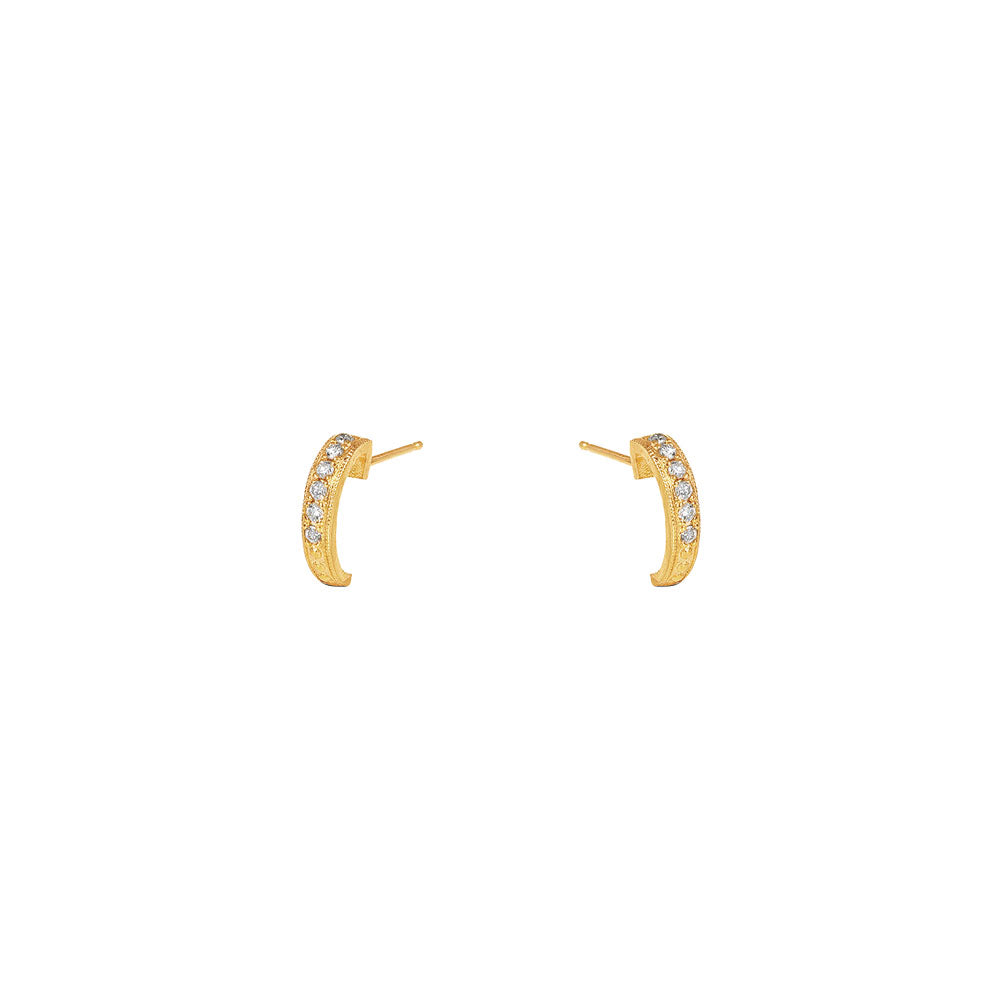 14 Karat Yellow Gold DAE Half hoop with Diamonds