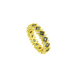 18 Karat Yellow Gold Half Bezel East to West Ring with Oval Diamond