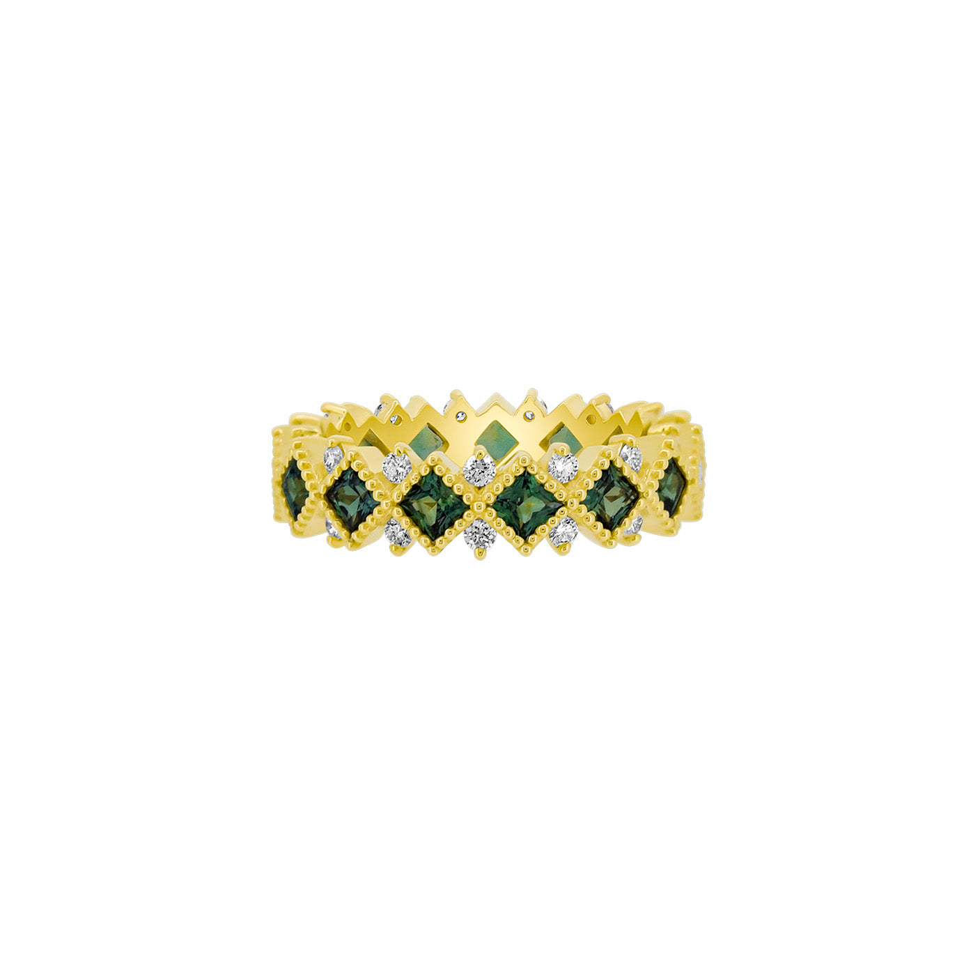 18 Karat Yellow Gold Half Bezel East to West Ring with Oval Diamond