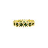 18 Karat Yellow Gold Half Bezel East to West Ring with Oval Diamond