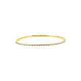 14 Karat Yellow Gold Flexible Bangle with Diamonds