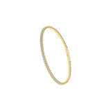 14 Karat Yellow Gold Flexible Bangle with Diamonds