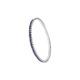 14 Karat White Gold Flexible Bangle with Sapphires