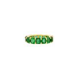 18 Karat Yellow Gold Eternity Band with Emerald cut emeralds