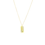 18 Karat White and Yellow Gold Linear Pendant with Multi Colored Diamonds