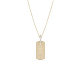 14 Karat Yellow Gold Dog Tag with Diamond Bail