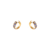 18 Karat yellow gold Candy huggy earrings with Sapphires and Diamonds