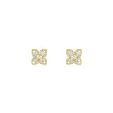 14 Karat Yellow Gold Clover Earrings With Diamonds