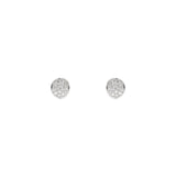 18 Karat White Gold Diamond Disc Stud Earrings