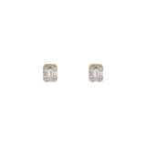 18 Karat Rosé Gold Illusion set diamond Stud Earring