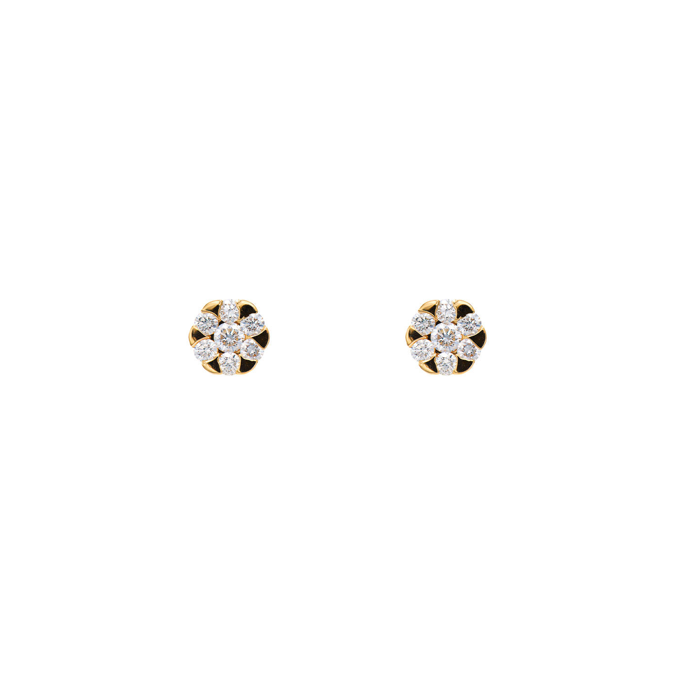 18 Karat Rosé Gold Stud Diamond Flower Earrings
