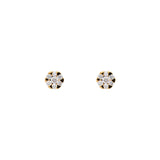 18 Karat Rosé Gold Stud Diamond Flower Earrings
