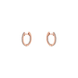 18 Karat Rose Gold Small Oval inside out Diamond hoops