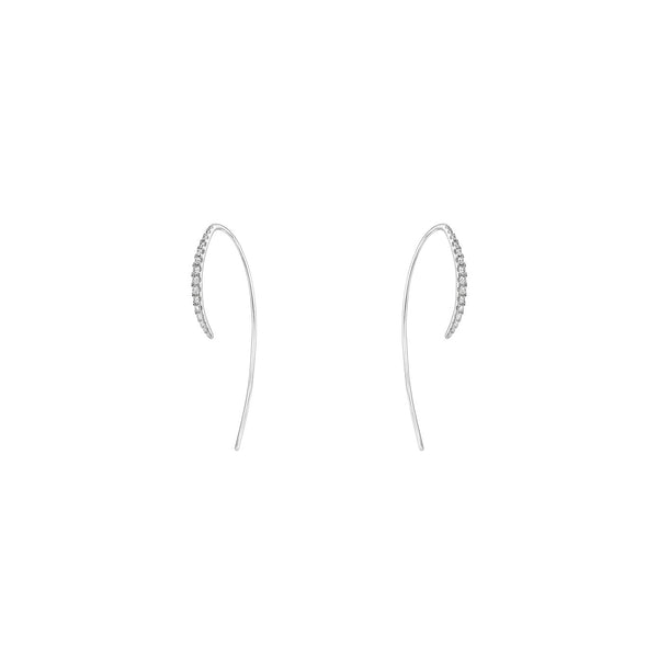 18 Karat White Gold Hook Diamond Earrings