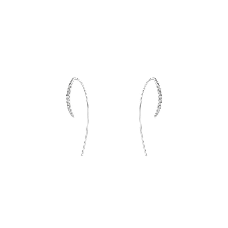 18 Karat White Gold Hook Diamond Earrings