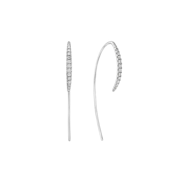 18 Karat White Gold Hook Diamond Earrings