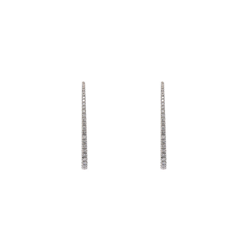 18 Karat White Gold diamond hoops