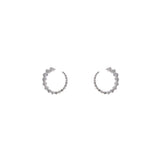 18 Karat White Gold forward facing hoops with diamonds