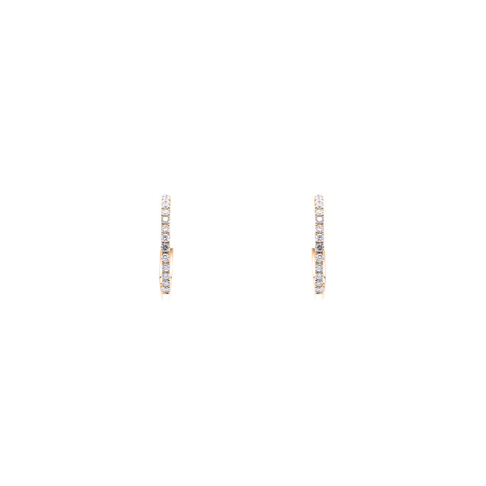 18 Karat Yellow Gold Small Diamond Hoops earrings