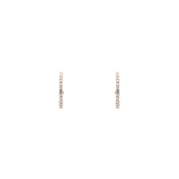 18 Karat Yellow Gold Small Diamond Hoops earrings