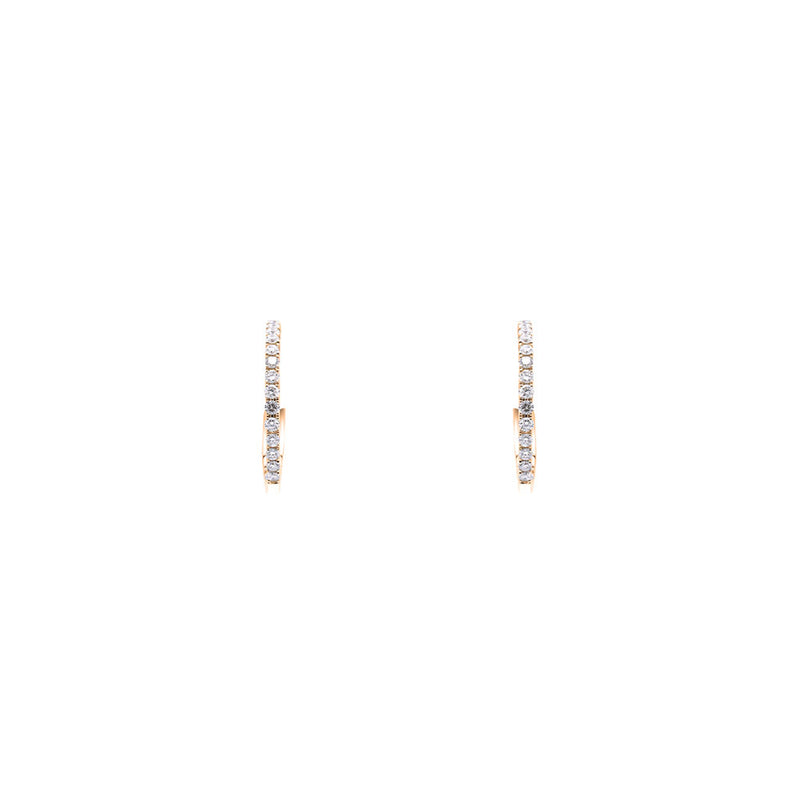 18 Karat Yellow Gold Small Diamond Hoops earrings