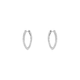 18 Karat White Gold Pointed Inside/Out Diamond Hoop Earrings
