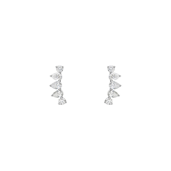 18 Karat White Gold Ear Diamond Crawler Earrings