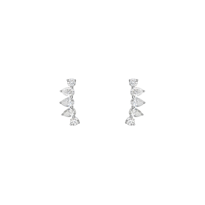 18 Karat White Gold Ear Diamond Crawler Earrings