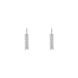 18 Karat White Gold Diamond leaf drop Earrings