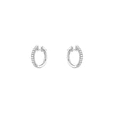 18 Karat White Gold Baguette Hoop Earrings