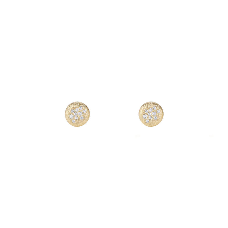 14 Karat Yellow Gold INES diamond stud earrings