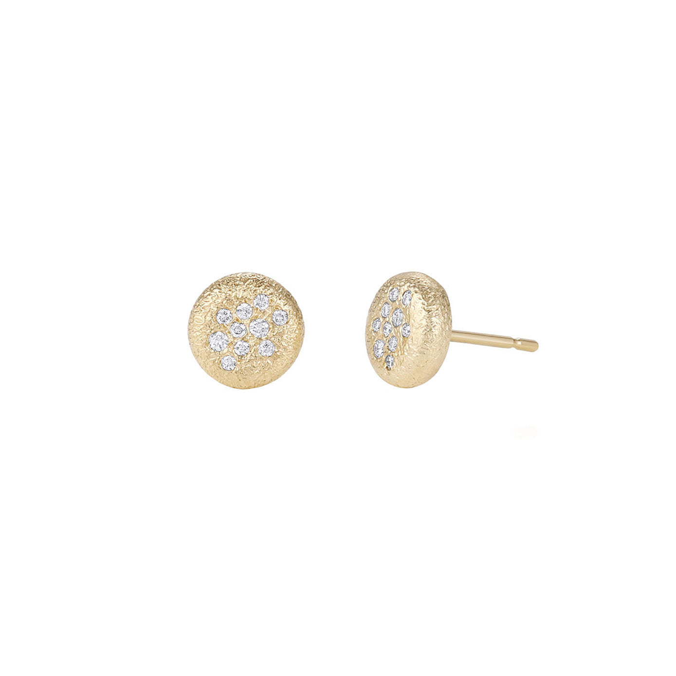 14 Karat Yellow Gold INES diamond stud earrings