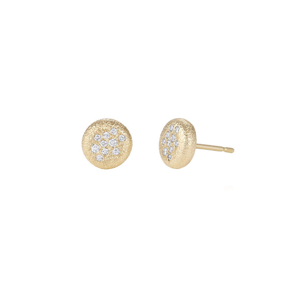 14 Karat Yellow Gold INES diamond stud earrings