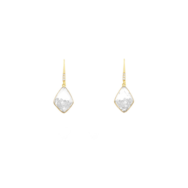 8 Karat Yellow Gold Kite Petite Drop Shaker Earrings