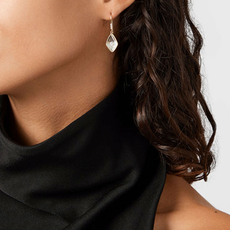 8 Karat Yellow Gold Kite Petite Drop Shaker Earrings