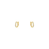 14 Karat Yellow Gold Hoop earrings with Graduating diamonds