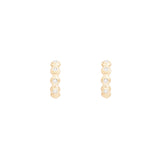 14 Karat Yellow Gold Evolve Huggie Earrings with Diamonds