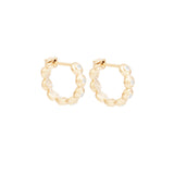 14 Karat Yellow Gold Evolve Huggie Earrings with Diamonds