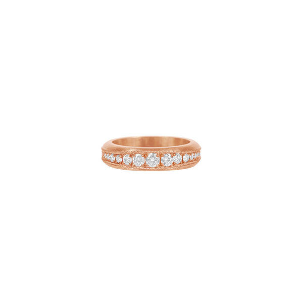 14 Karat Rosé Gold GALA band with Graduated White Diamonds