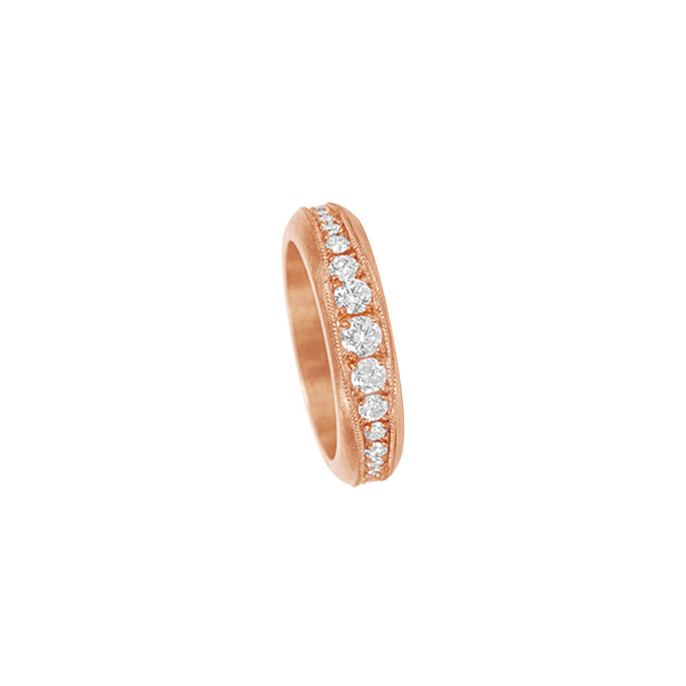 14 Karat Rosé Gold GALA band with Graduated White Diamonds