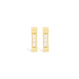 14 Karat Yellow Gold Spark Octagon Diamond Hoop