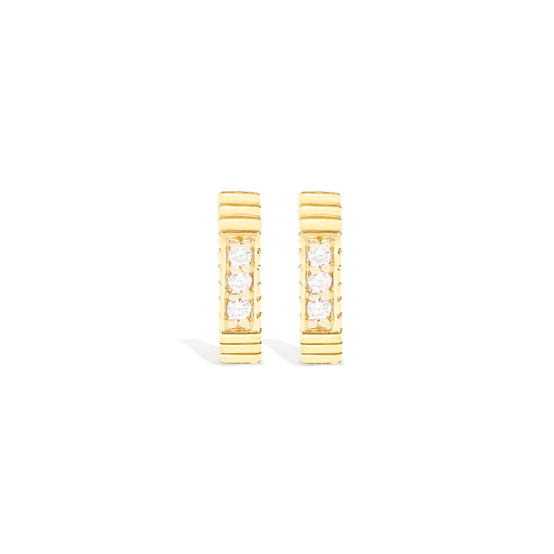 14 Karat Yellow Gold Spark Octagon Diamond Hoop