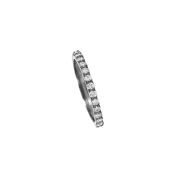 Sterling Silver band with Black Rhodium and diamonds