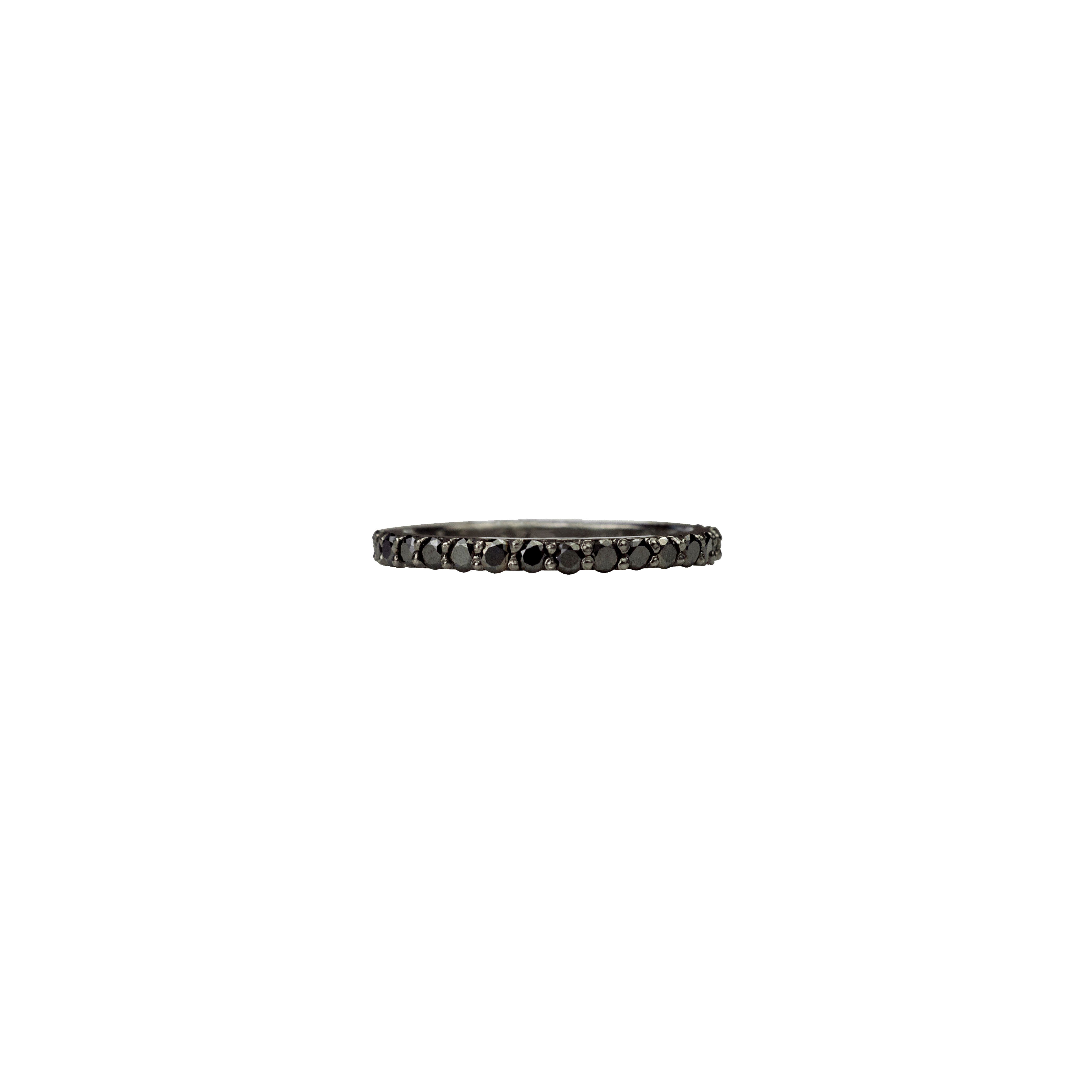 Sterling Silver Black Rhodium GITANA ring with Black diamonds
