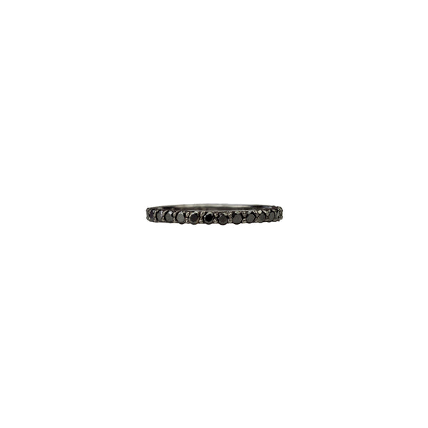 Sterling Silver Black Rhodium GITANA ring with Black diamonds