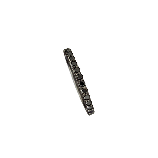 Sterling Silver Black Rhodium GITANA ring with Black diamonds