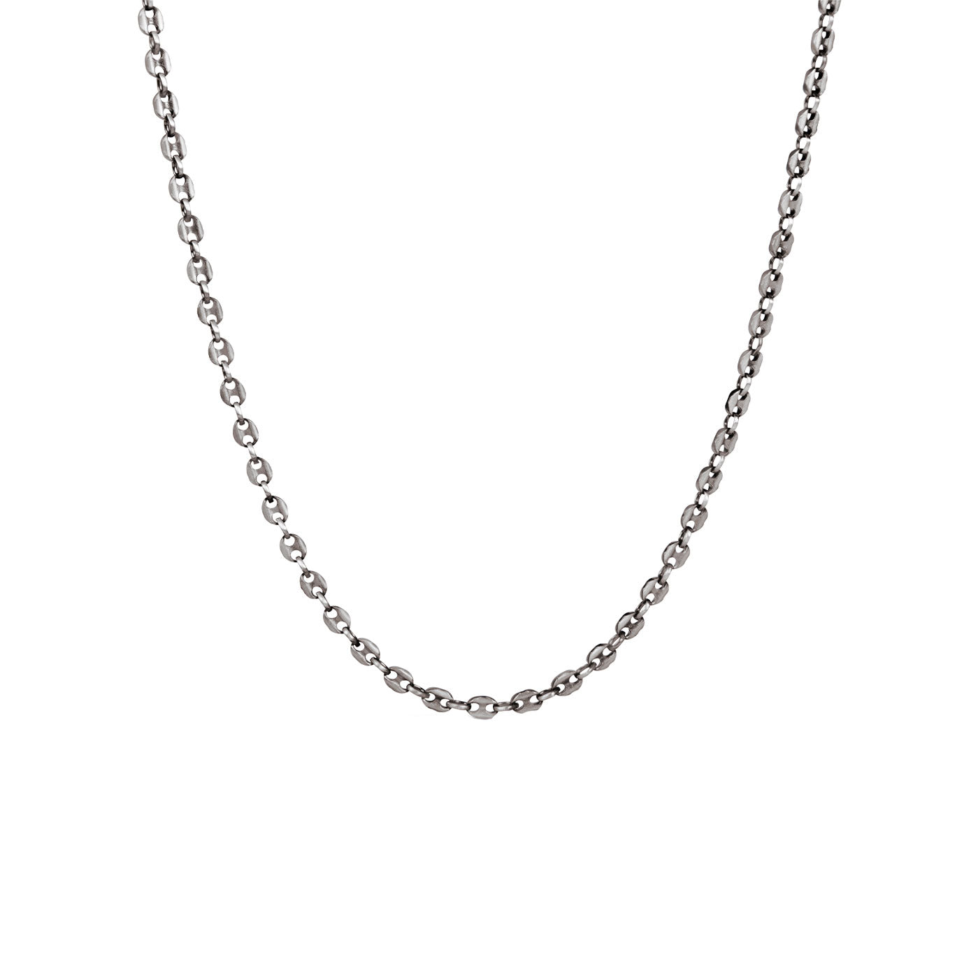 Sterling silver GOJI black rhodium puffed anchor chain