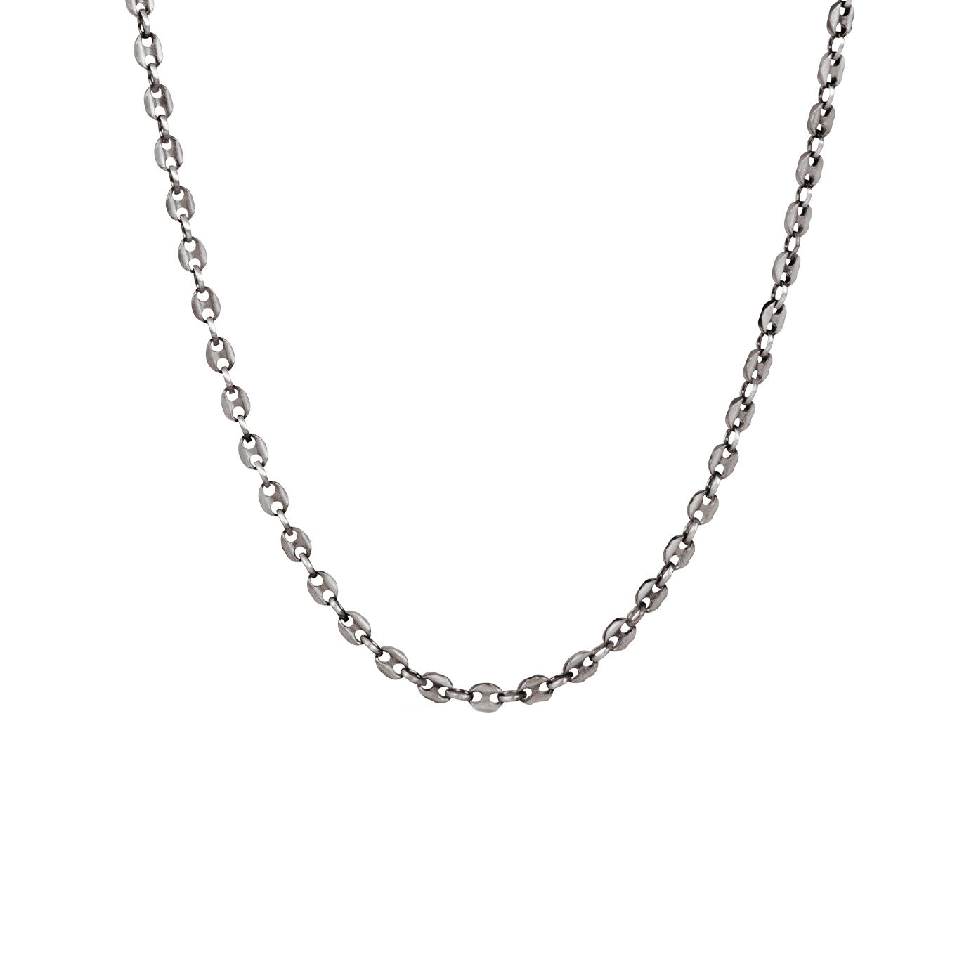 Sterling silver GOJI black rhodium puffed anchor chain