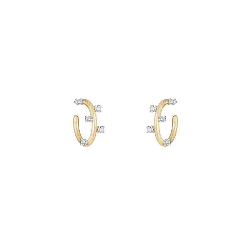 14 Karat Yellow gold ELISE half hoops with diamonds